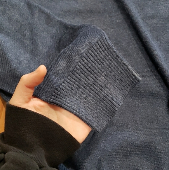 Verve Ami Asymmetrical Navy Long Sleeve Sweater - Picture 4 of 4